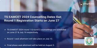 TS EAMCET 2024 Counselling Dates Out; Round 1 Registration Starts on June 27