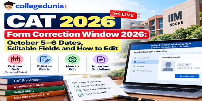 CAT 2026 Form Correction Live Updates: October 5–6 Dates, Editable Fields & Direct Link