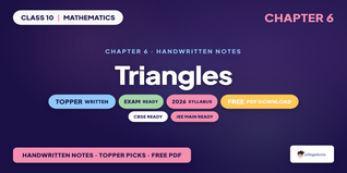 Class 10 Maths Triangles Handwritten Notes - Download PDF
