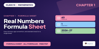 Class 10 Maths Chapter 1 Real Numbers Formula Sheet
