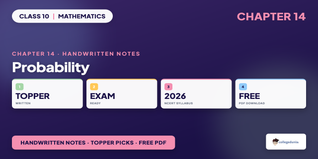 Class 10 Maths Probability Handwritten Notes - Download PDF