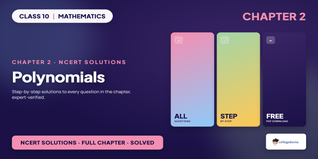 NCERT Solutions Class 10 Maths Chapter 2 Polynomials