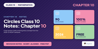 Circles Class 10 Notes: Chapter 10 Maths
