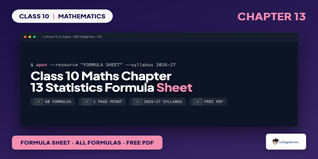 NCERT Formula Sheet Class 10 Maths Chapter 13 Statistics