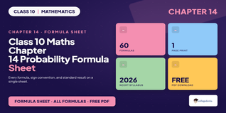 NCERT Formula Sheet Class 10 Maths Chapter 14 Probability
