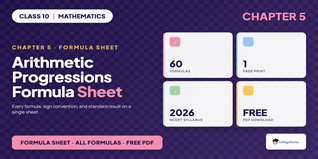 Class 10 Maths Chapter 5 Arithmetic Progressions Formula Sheet