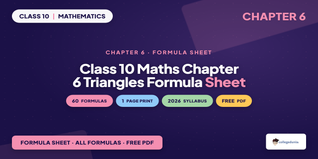 Class 10 Maths Chapter 6 Triangles Formula Sheet