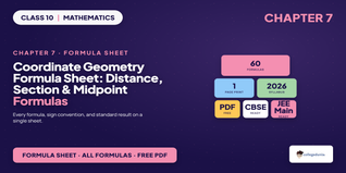 NCERT Class 10 Maths Chapter 7 Coordinate Geometry Formula Sheet 2026-27