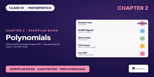 NCERT Exemplar Class 10 Maths Polynomials Book PDF