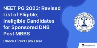 NEET PG 2023: Revised List of Eligible, Ineligible Candidates Out for Sponsored DNB Post MBBS Admissions 2023