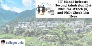 IIT Mandi Releases Second Admission List 2025 for MTech (R) and PhD; Check List Here