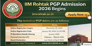 IIM Rohtak PGP Admission 2026 Begins at iimrohtak.ac.in; Application Open Till January 9, Check CAT Cutoff Here