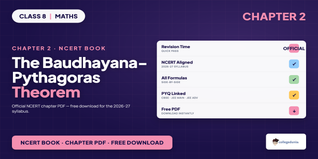 The Baudhayana-Pythagoras Theorem Class 8 Maths NCERT Book PDF