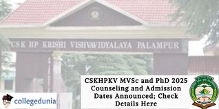 CSKHPKV MVSc and PhD 2025 Counseling and Admission Dates Announced; Check Details Here