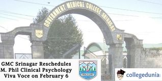 GMC Srinagar Reschedules M. Phil Clinical Psychology Viva Voce on February 6; Check Details Here
