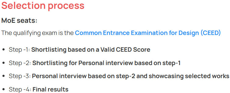 IITH MDes Selection Process