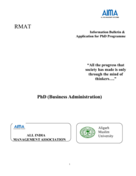 Ph.D. Management Studies - Brochure
