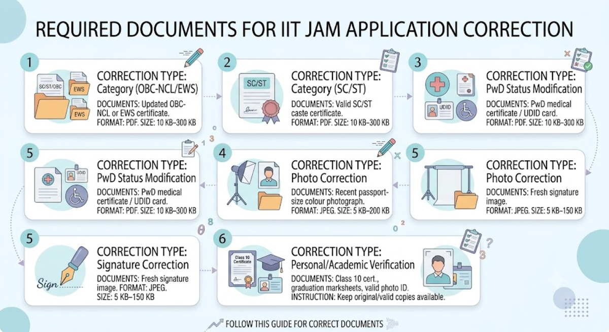 Documents Required for IIT JAM 2027 Form Correction