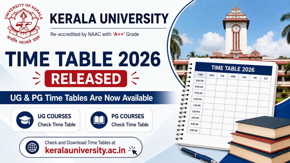 Kerala University Time Table 2026 (Released) @keralauniversity.ac.in; Check UG, PG Time Tables Here