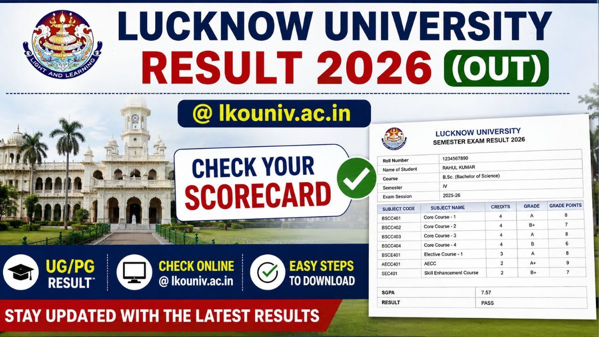 Lucknow University Result 2026 (Out) @lkouniv.ac.in: Check Scorecard, UG/PG Semester Exam Result